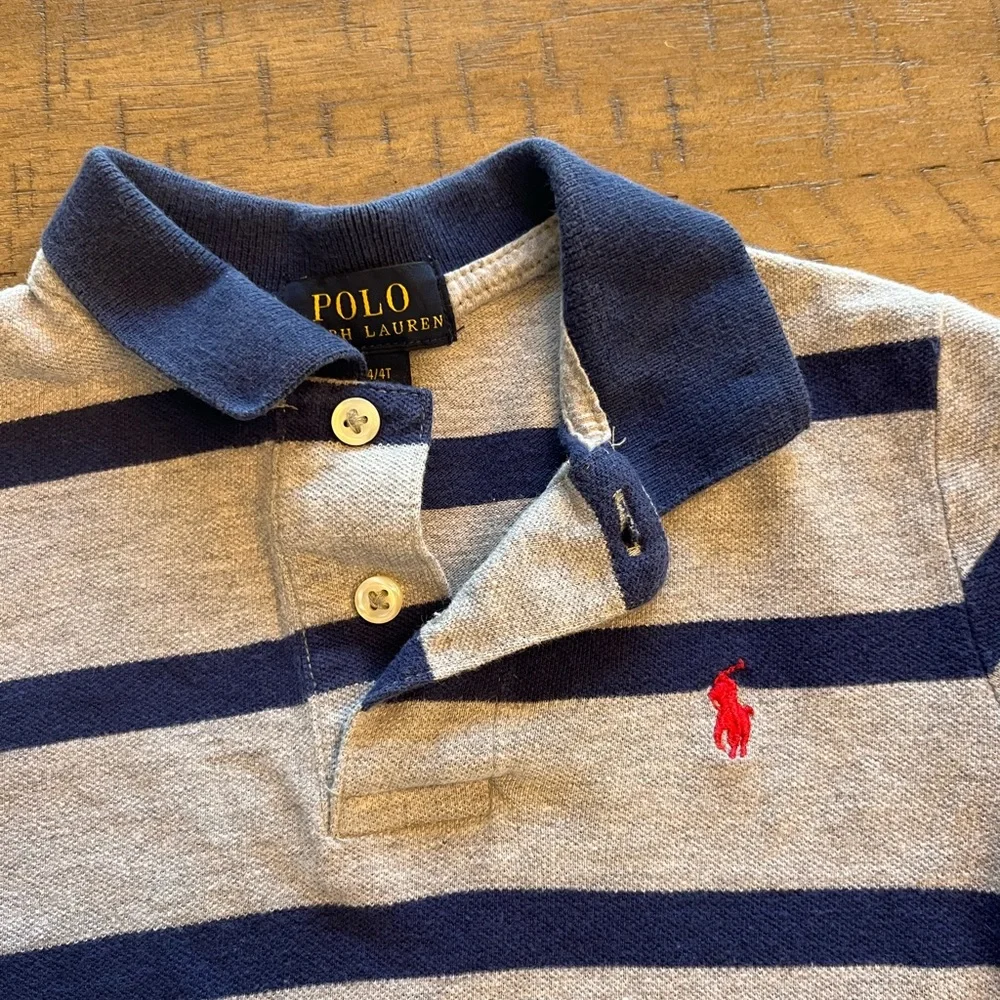 Ralph Lauren Navy and Gray Polo - Picture 2 of 3